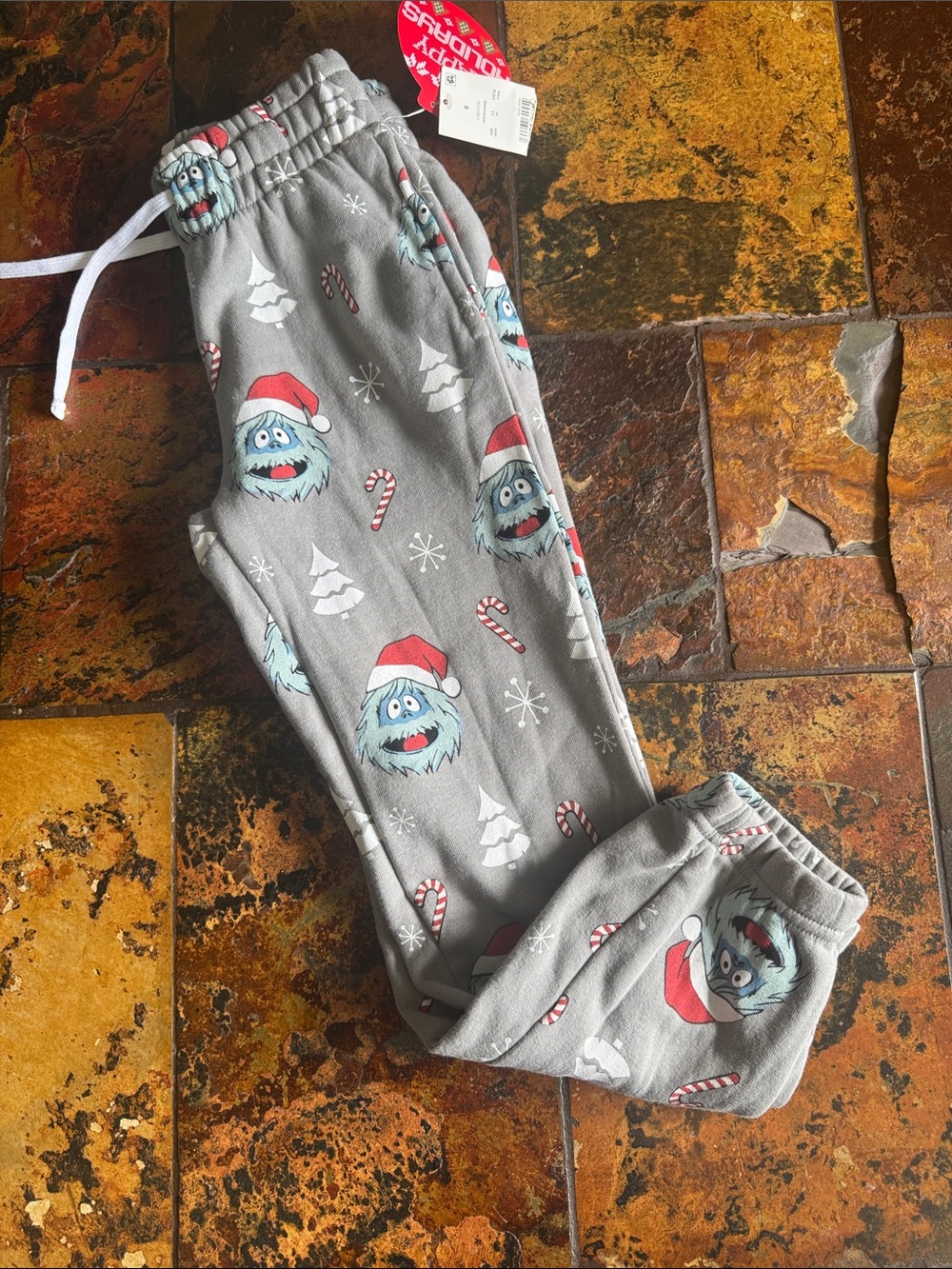 Kids Holiday Print Grey sweatpants (1120)
